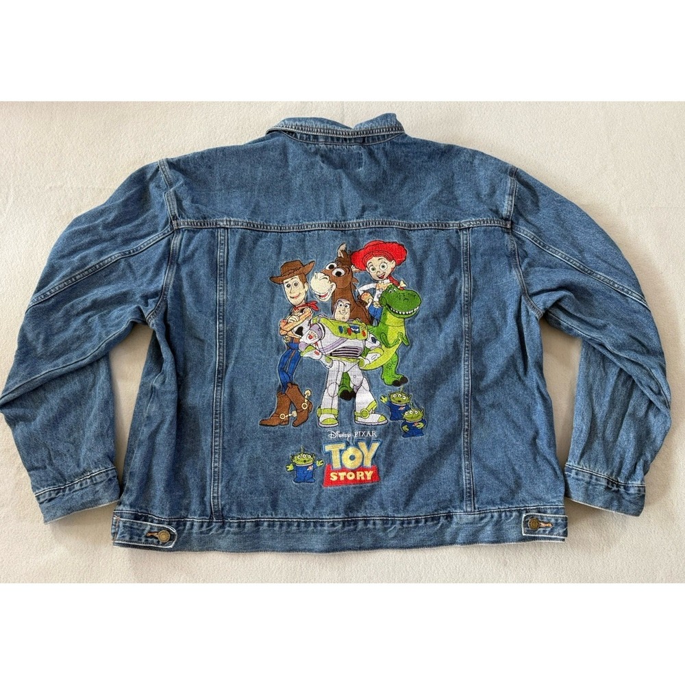 Disney Store Toy Story 25th Anniversary Denim Embroidered Trucker Jacket Sz XXL - Picture 2 of 16